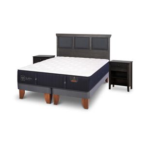 Cama Europea Cic Premium / 2 Plazas / Base Dividida + Set De Maderas