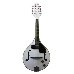 Mandolina Electroacústica Blanca Bilbao M30t-wh