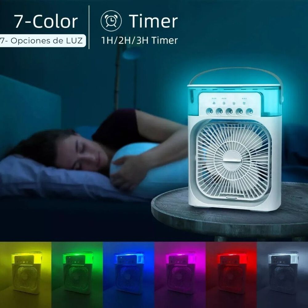 Climatizador Port&aacute;til Fr&iacute;o 4 En 1 Ventilador Humificador Enfriador Lampara Led 220v Usb image number 7.0