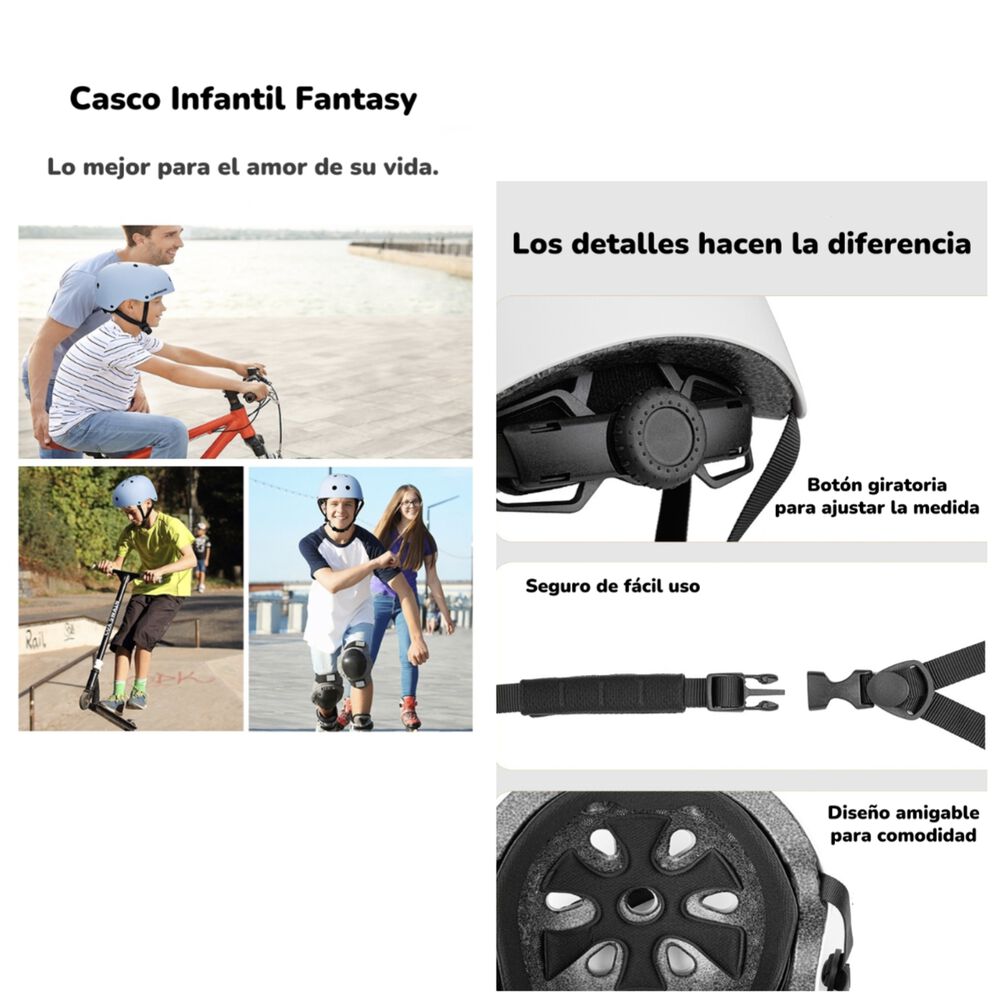 Casco Infantil Bicicleta Regulable Fantasy Blanco Lubabycas image number 2.0