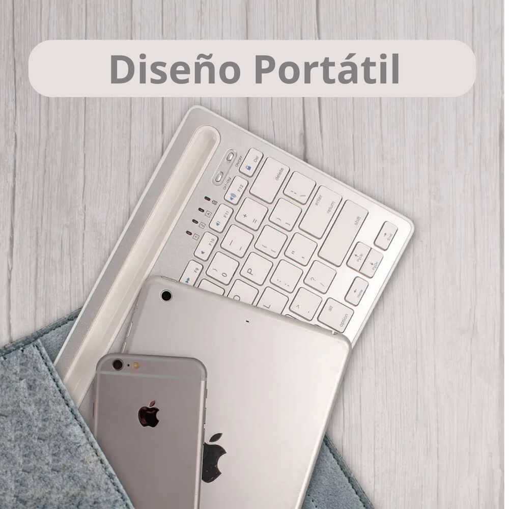 Teclado Universal Inal&aacute;mbrico Para Ipad, Pc, M&oacute;vil Y Tablet image number 5.0