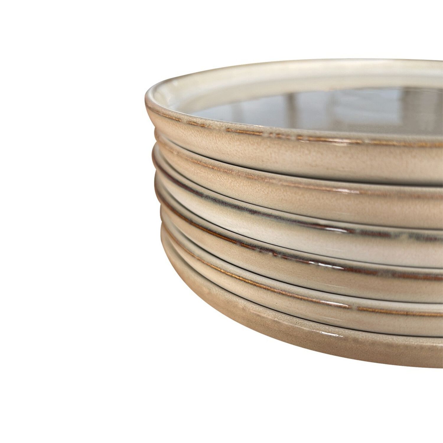 Set 6 Platos Redondo Ceramica 22 Cm Beige Linea Oslo image number 3.0