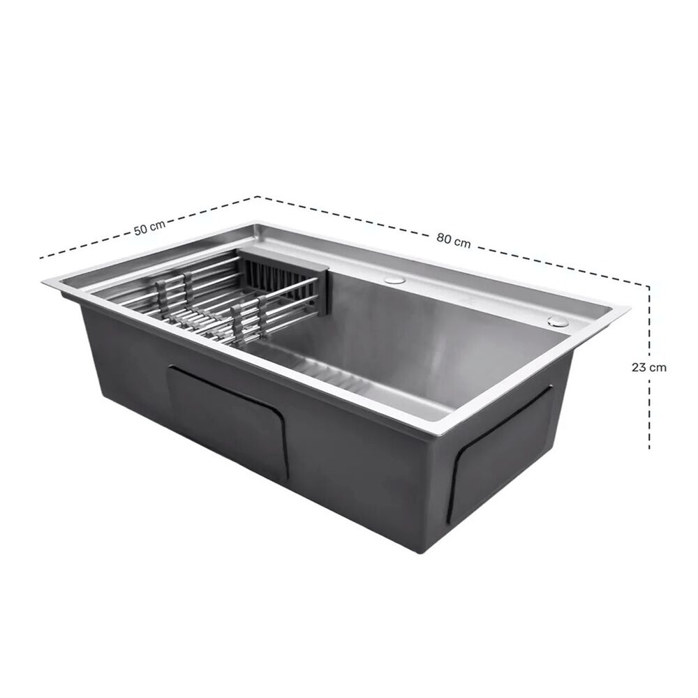 Fregadero De Cocina Acero Inoxidable Escurridor Funcional Y Duradero image number 4.0