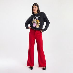 Polerón Estampado Manga Larga Cuello Redondo Mujer Rolly Go