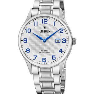 Reloj F20067/1 Festina Swiss Plata Hombre Acero Clásico