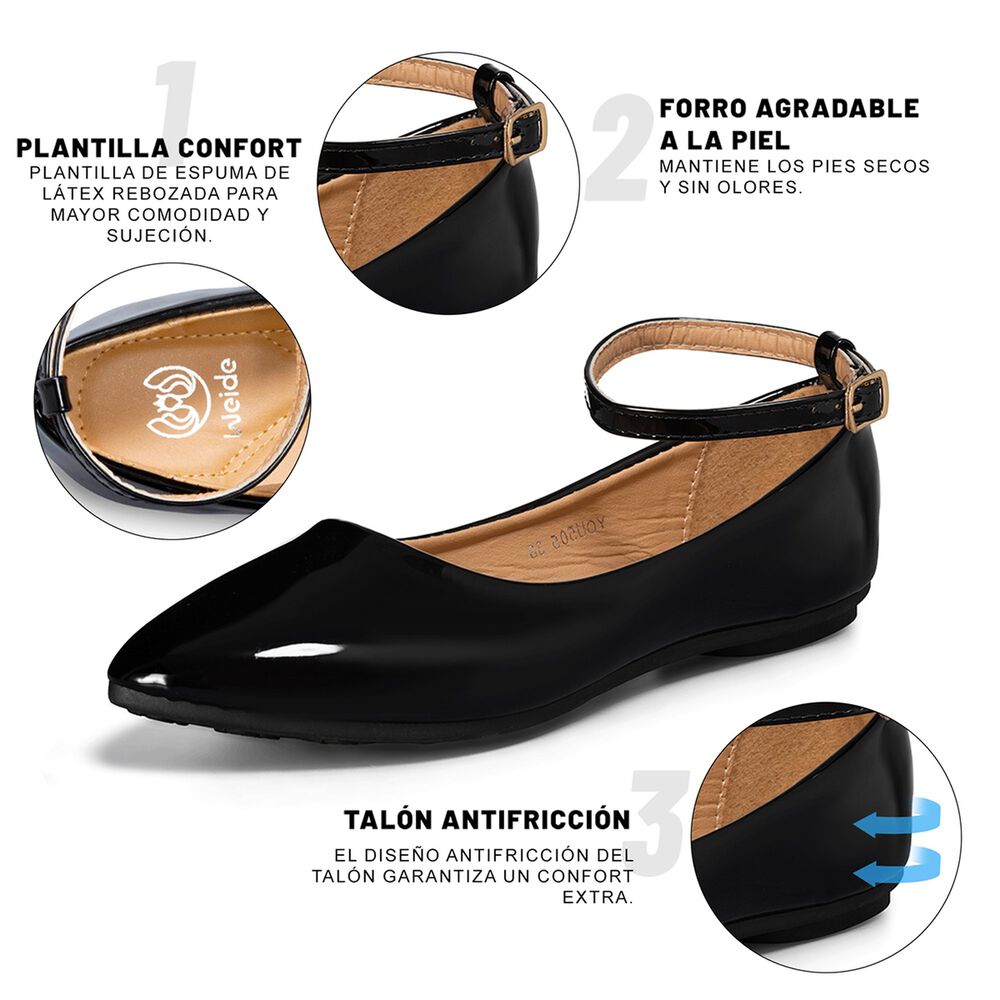 Ballerina Mujer Casual Charol Moda Plano Weide You505 image number 7.0