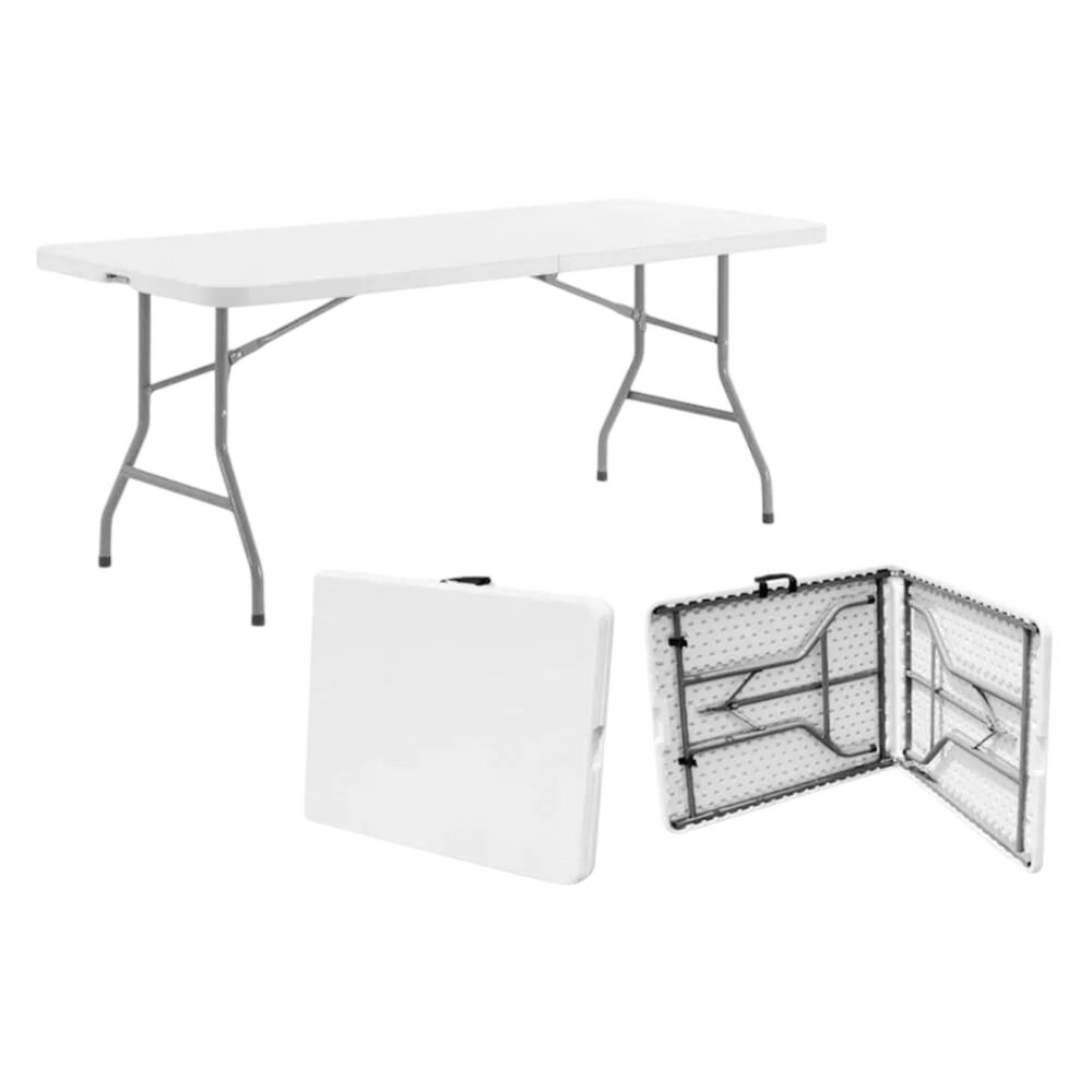 Mesa Plegable 180 Cm Maleta Camping Y Picnic Color Blanco image number 2.0