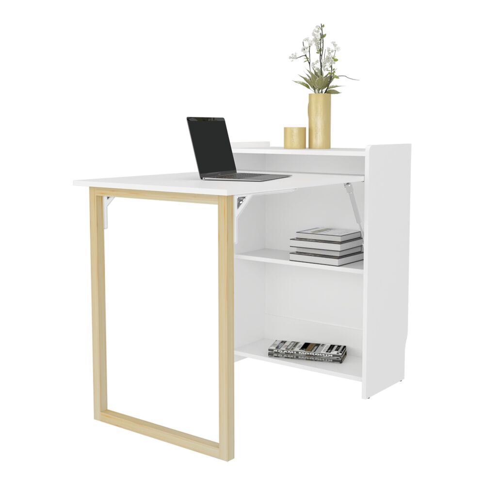 Escritorio Plegable 85,6x101x63x6 Cm Blanco image number 1.0