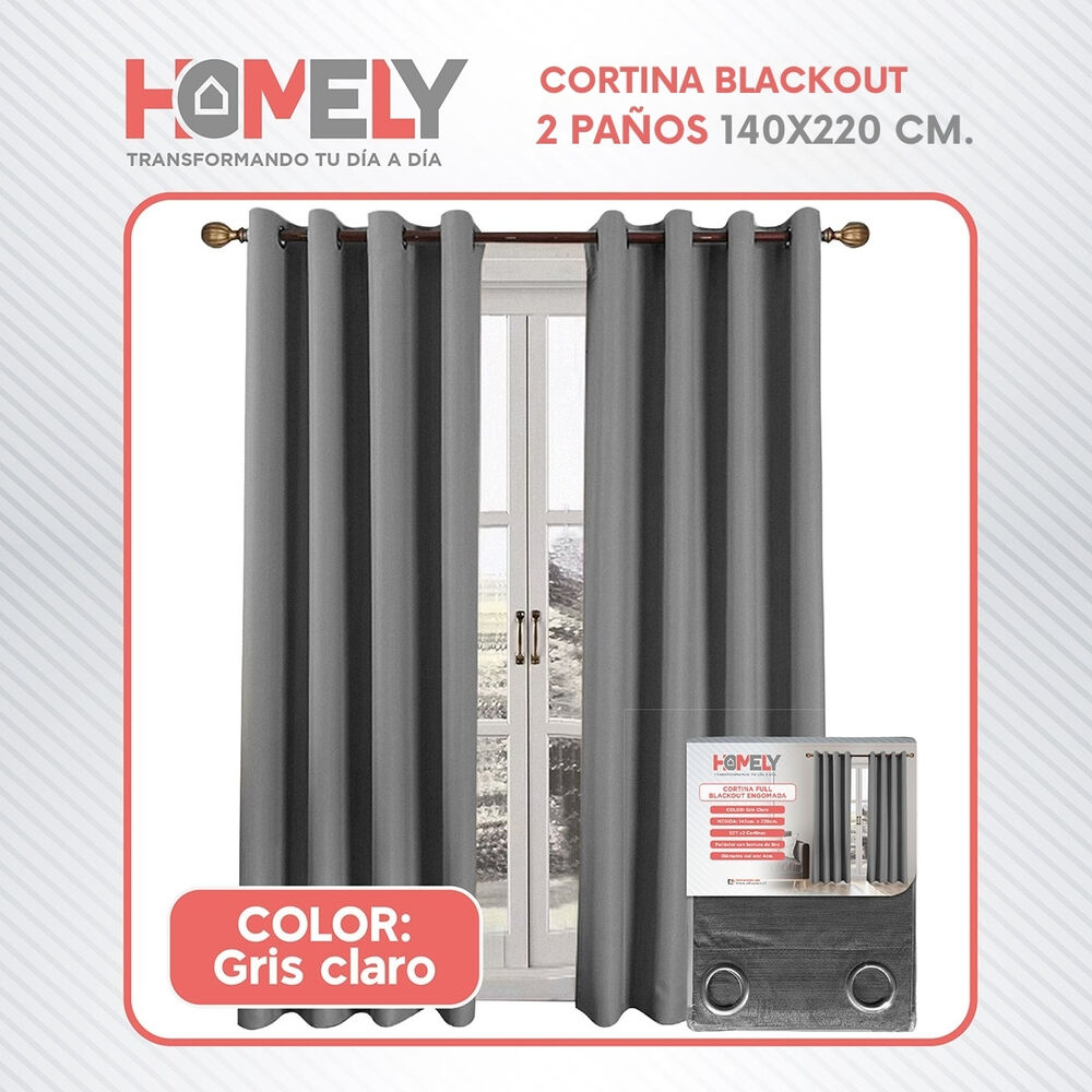 Cortinas 100% Blackout Termica Homely 2x140x220 image number 8.0
