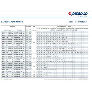 Bomba Aspiraci&oacute;n Profunda,30mts Pedrollo Jdwm 1a-30 1 Hp