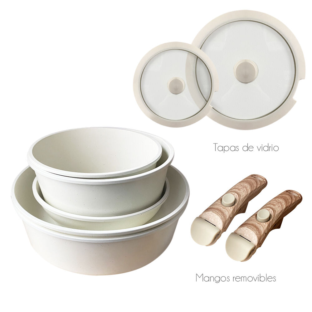 Juego De Ollas Y Sartenes Con Mango Desmontable image number 1.0