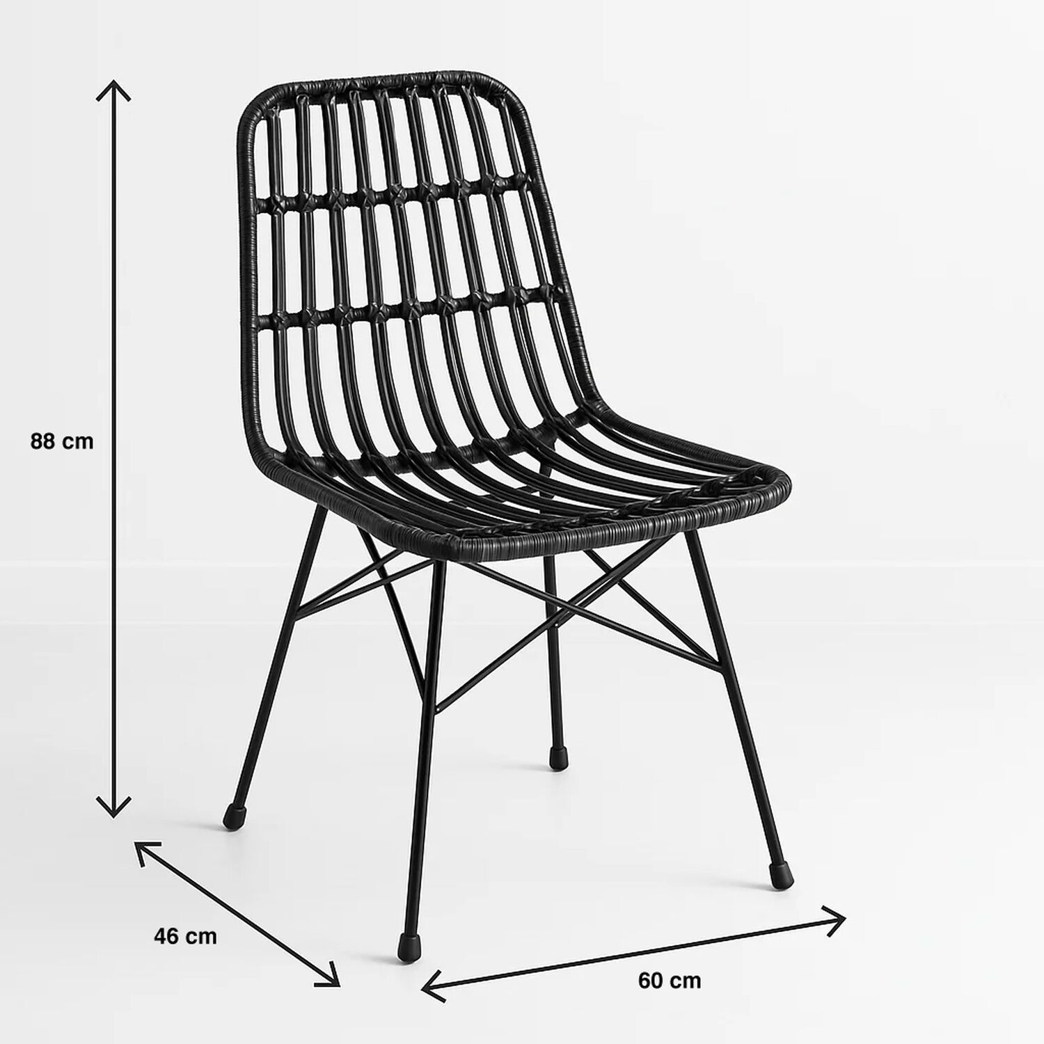 Silla De Comedor Terraza Rattan Grecia Color Negro image number 3.0