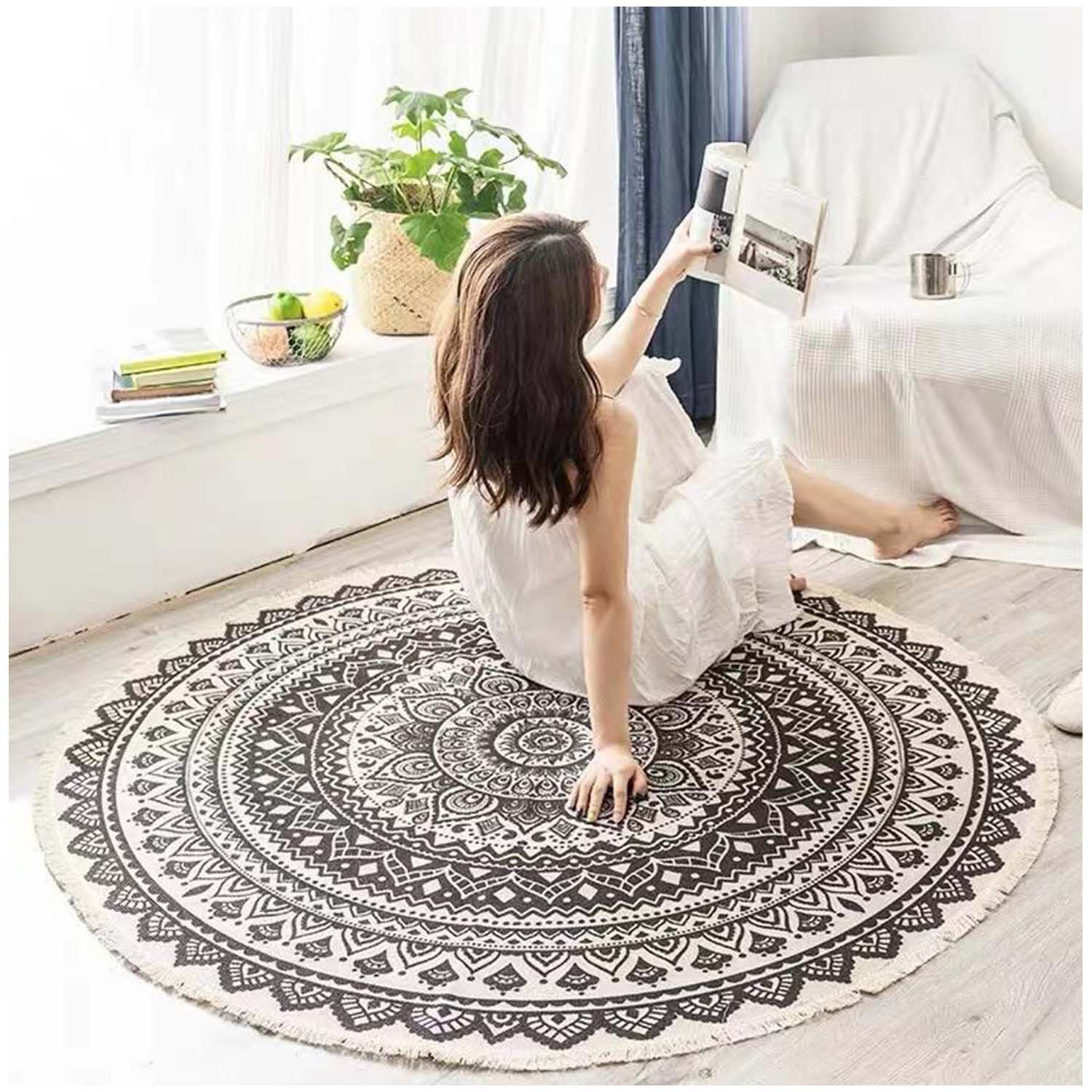 Alfombras Redondas Kilin Lino-algodon 120 Cm Mod03 image number 1.0