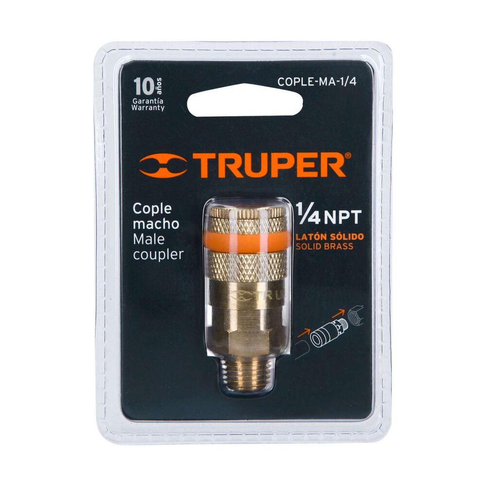 Acople Rápido 1/4" Npt Macho - Truper image number 1.0