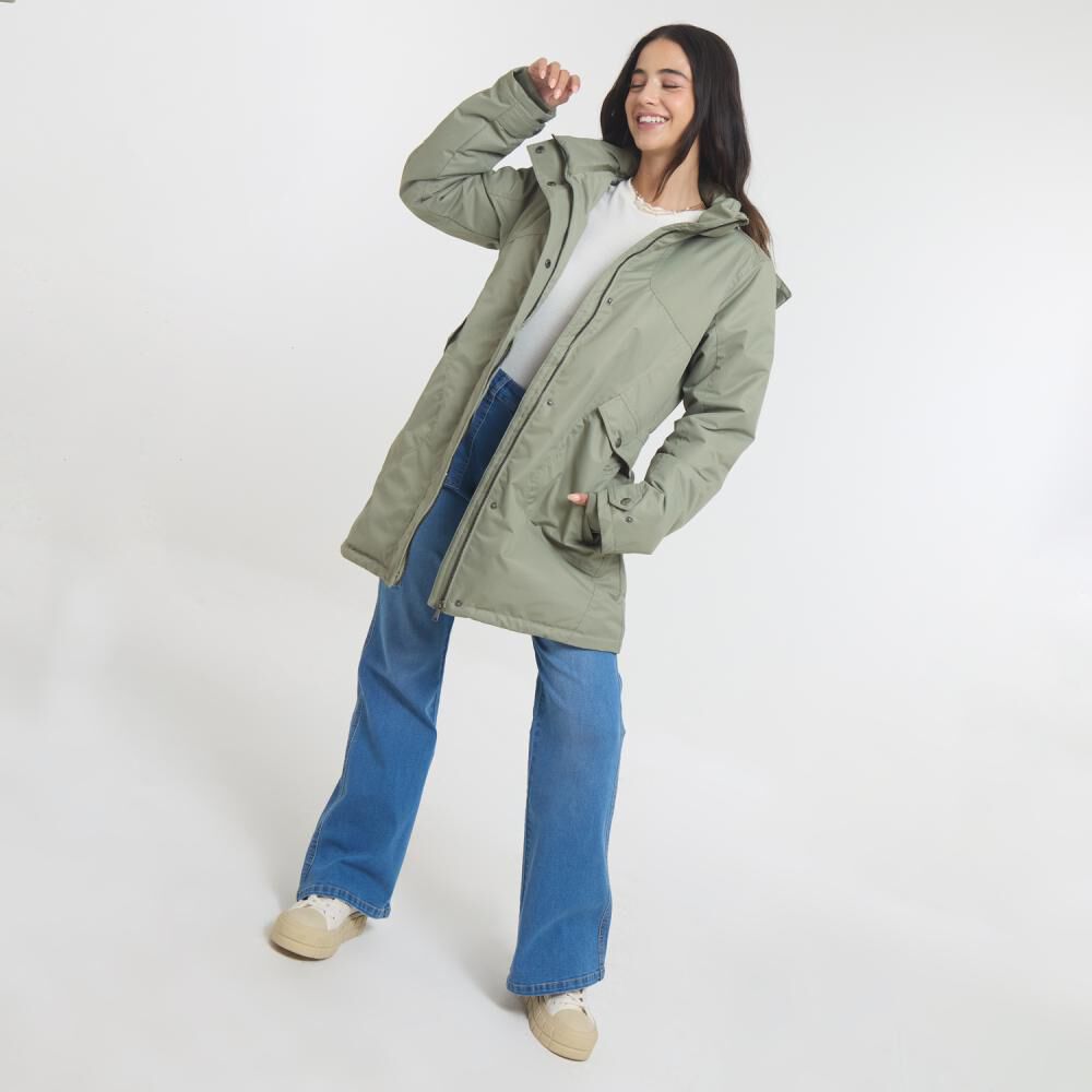 Parka Larga Cuello Alto Con Capucha Con Piel Mujer Ocean Pacific image number 1.0