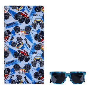 Toalla De Playa Con Lentes Casaideal Kids Truck24 / 75x150 Cm