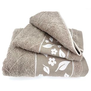 Juego Toalla Andes 2 Piezas Hojas Beige
