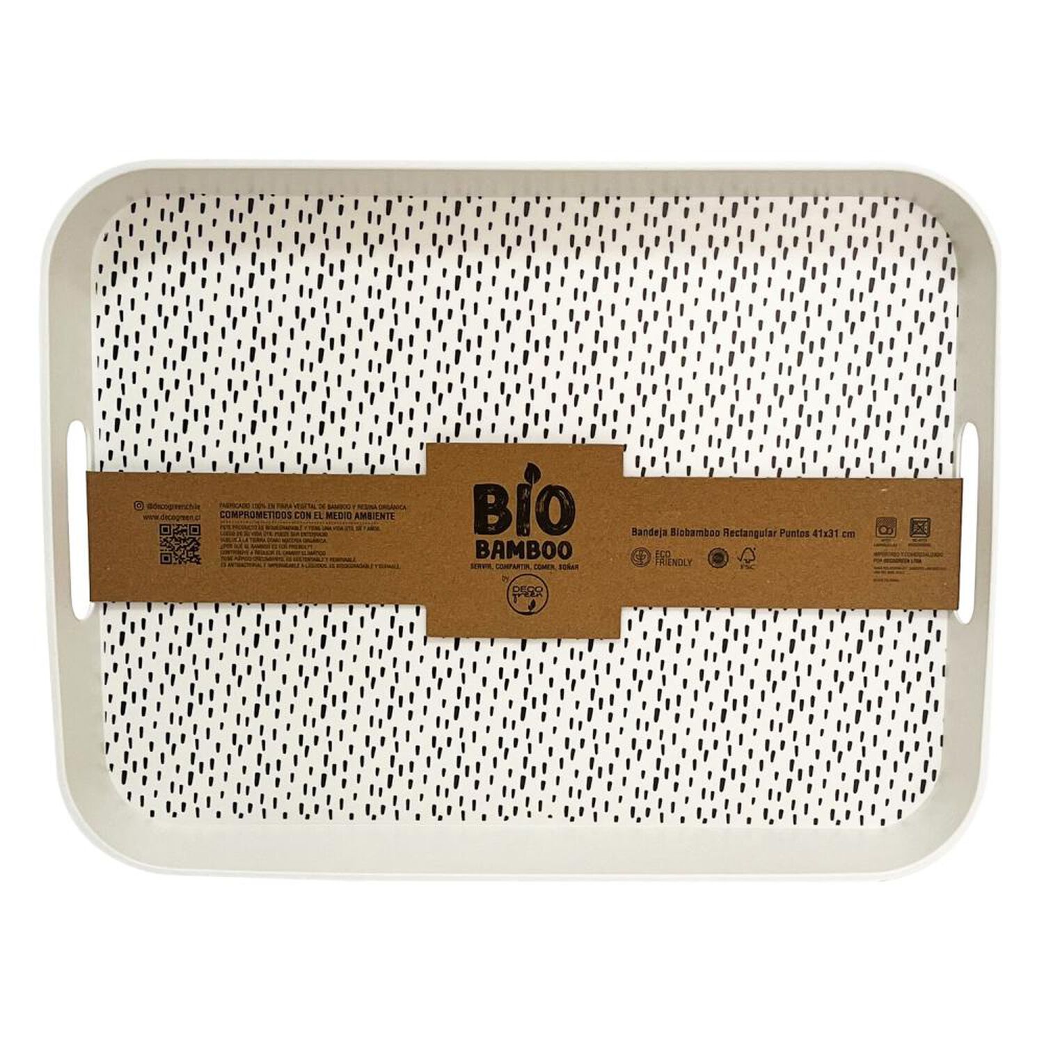 Bandeja Biobamboo Puntos 41x31 Cm Decogreen image number 0.0