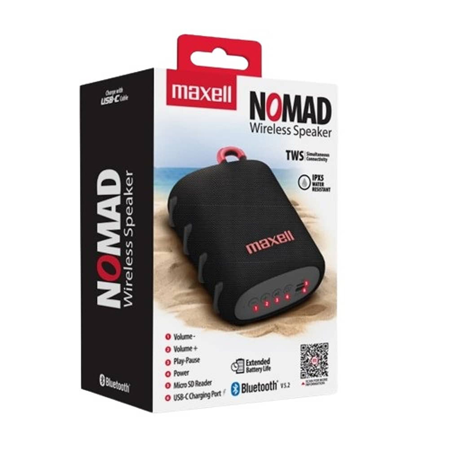 Parlante Bluetooth Maxell Port&aacute;til Bt-nomad image number 1.0