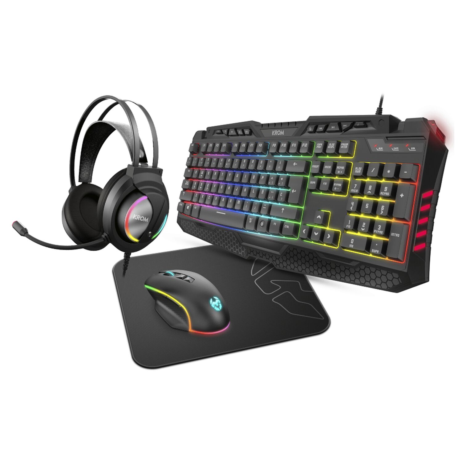 Kit Gamer 4 En 1 Krom Kritic Pad Mouse Audifonos Teclado image number 0.0