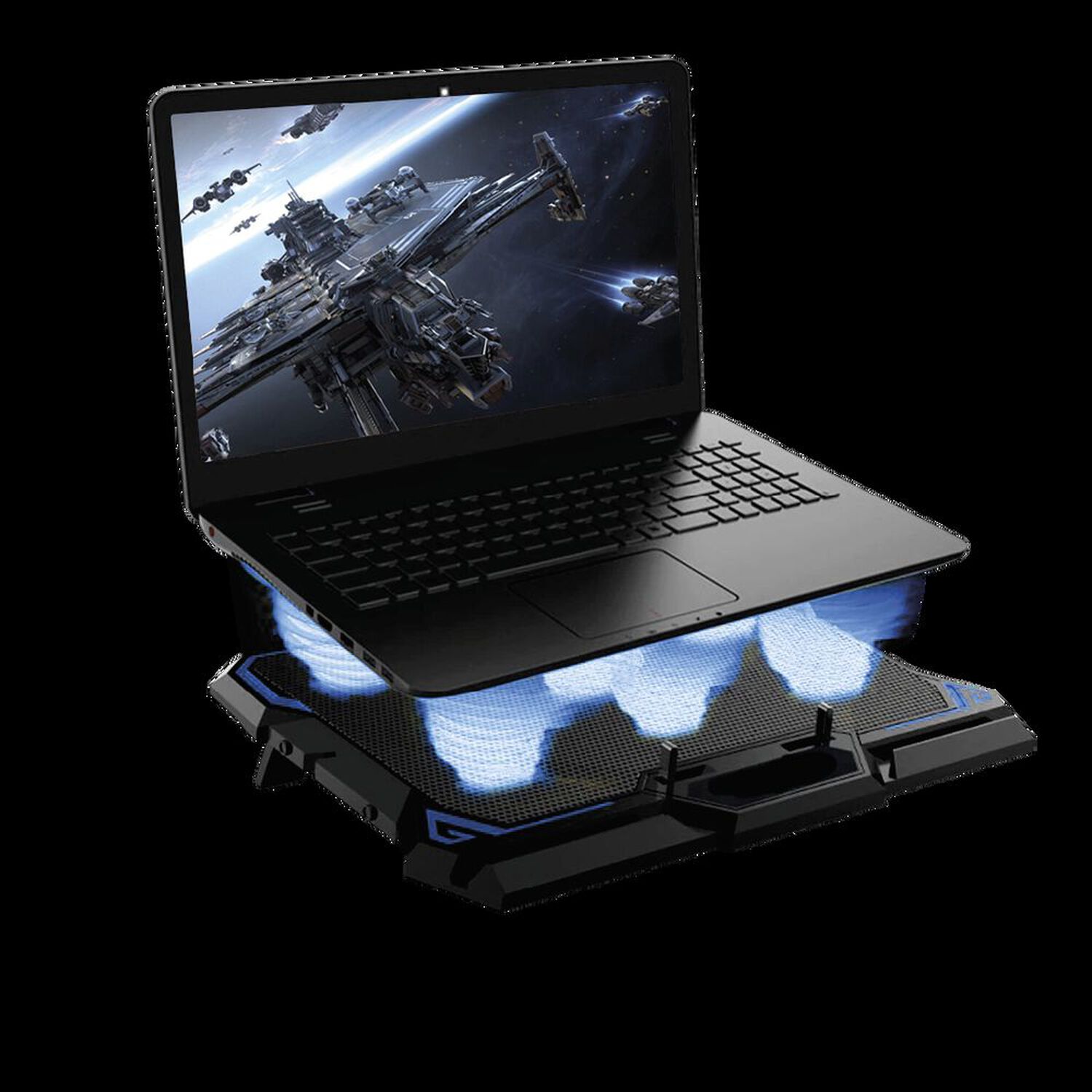 Ventilador Notebook Gamer Cooling Pad 6 Aspas Pro Rx0025 Negro Azul image number 3.0