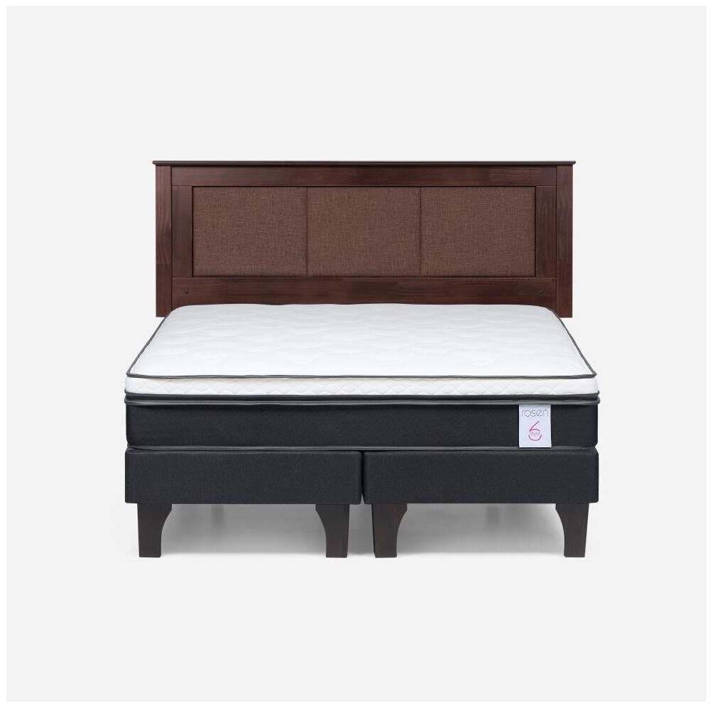Cama Europea Rosen New Style 6 / 2 Plazas / Base Dividida + Respaldo image number 0.0