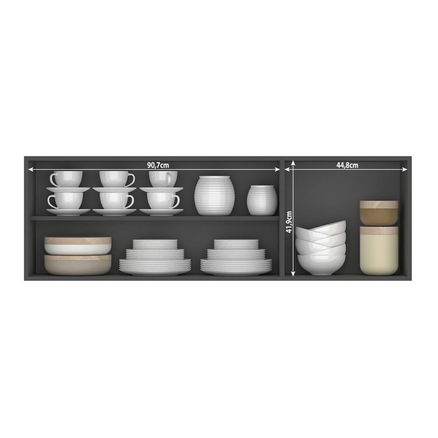 Mueble De Cocina Aereo Opie Vekkahome Grafito 14o Cm image number 2.0