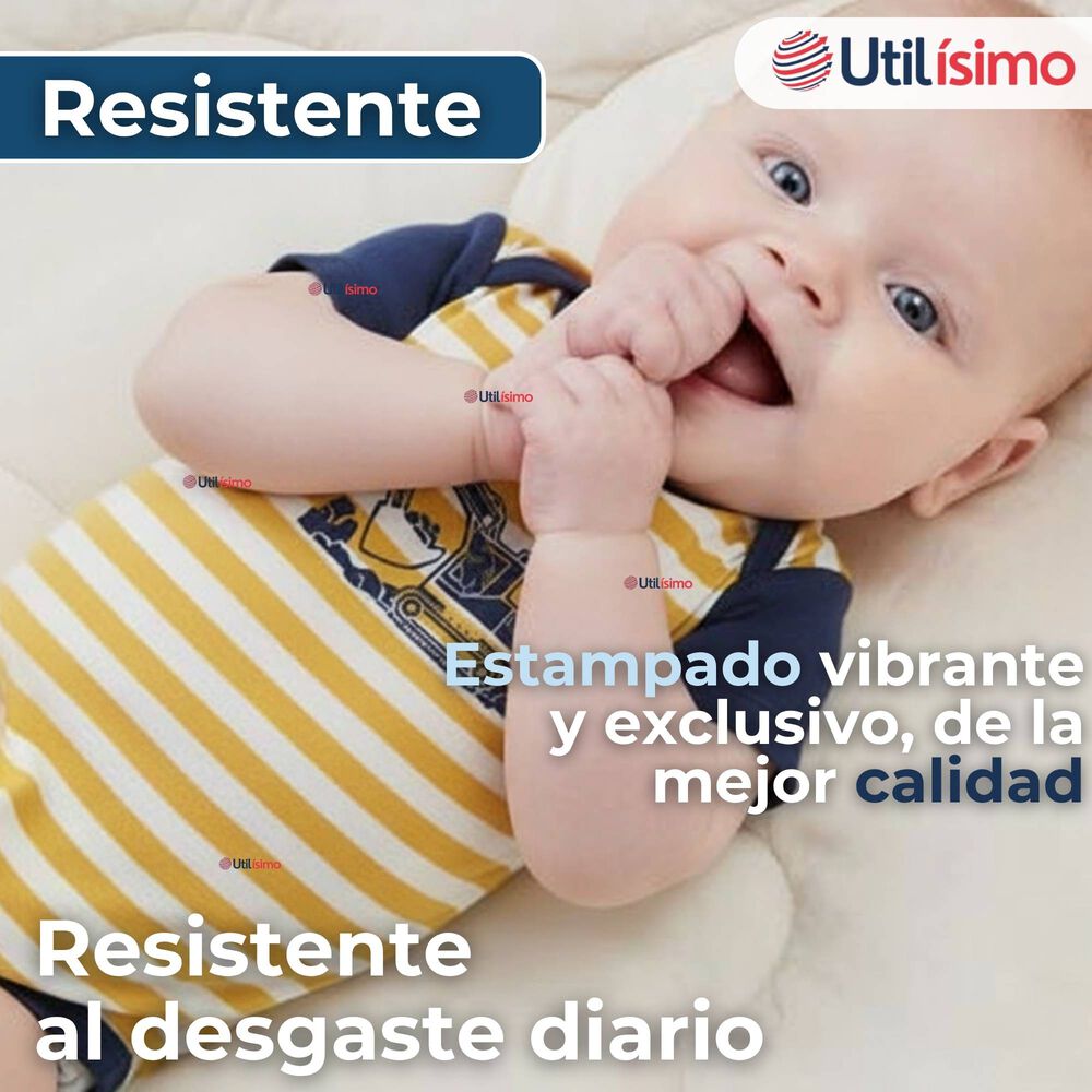 Pack 4 Bodys Ni&ntilde;o Manga Corta Tedmimak 100% Algod&oacute;n Baby Builders In Action image number 7.0