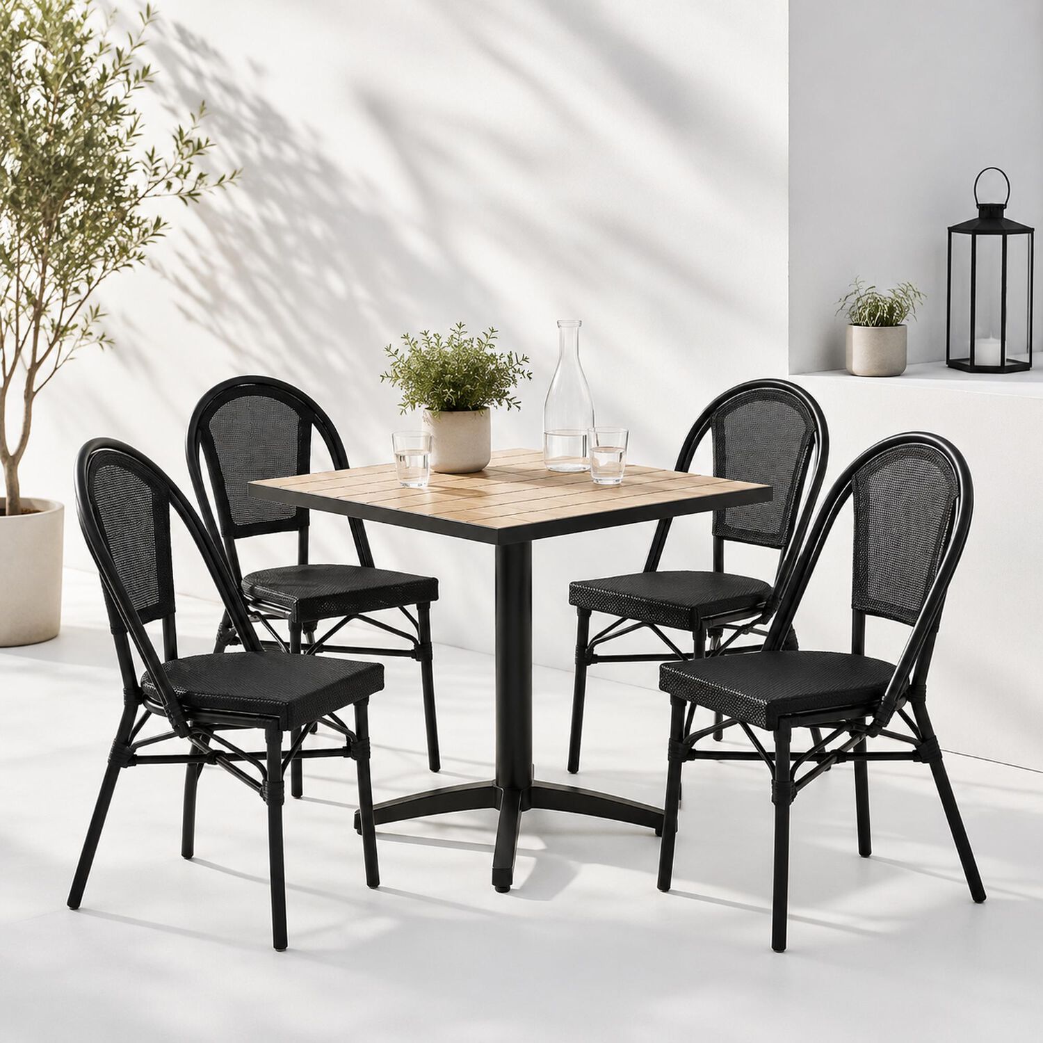 Pack De 4 Sillas Bistro Parisina Textileno - Negro image number 1.0