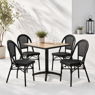 Pack De 4 Sillas Bistro Parisina Textileno - Negro
