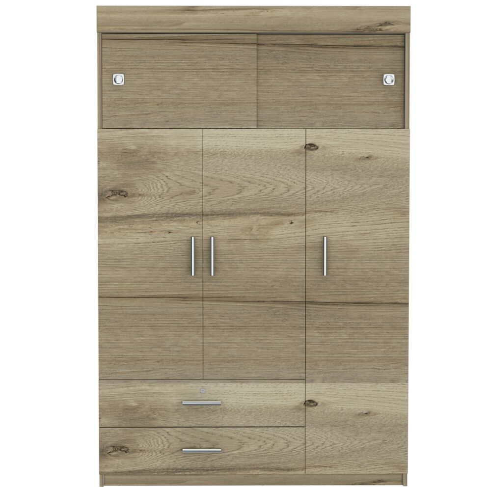 Closet 5 Puertas 2 Cajones Fm-003c Café Claro Y Blanco image number 0.0