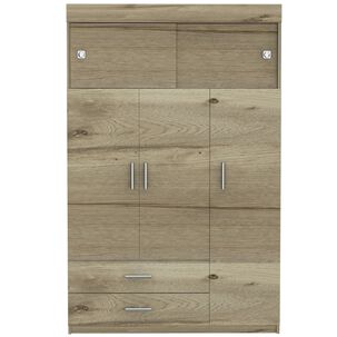 Closet 5 Puertas 2 Cajones Fm-003c Café Claro Y Blanco