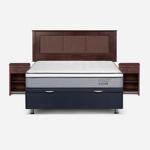 Cama Ba&uacute;l Rosen Indie / 2 Plazas / Base Normal + Set De Maderas Rachel