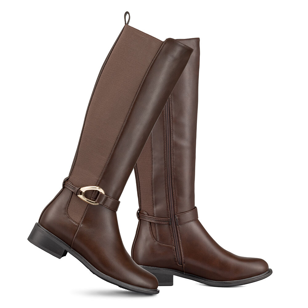 Bota Larga Mujer Casual Eco Cuero Moda Clasico Weide Zs70 image number 5.0