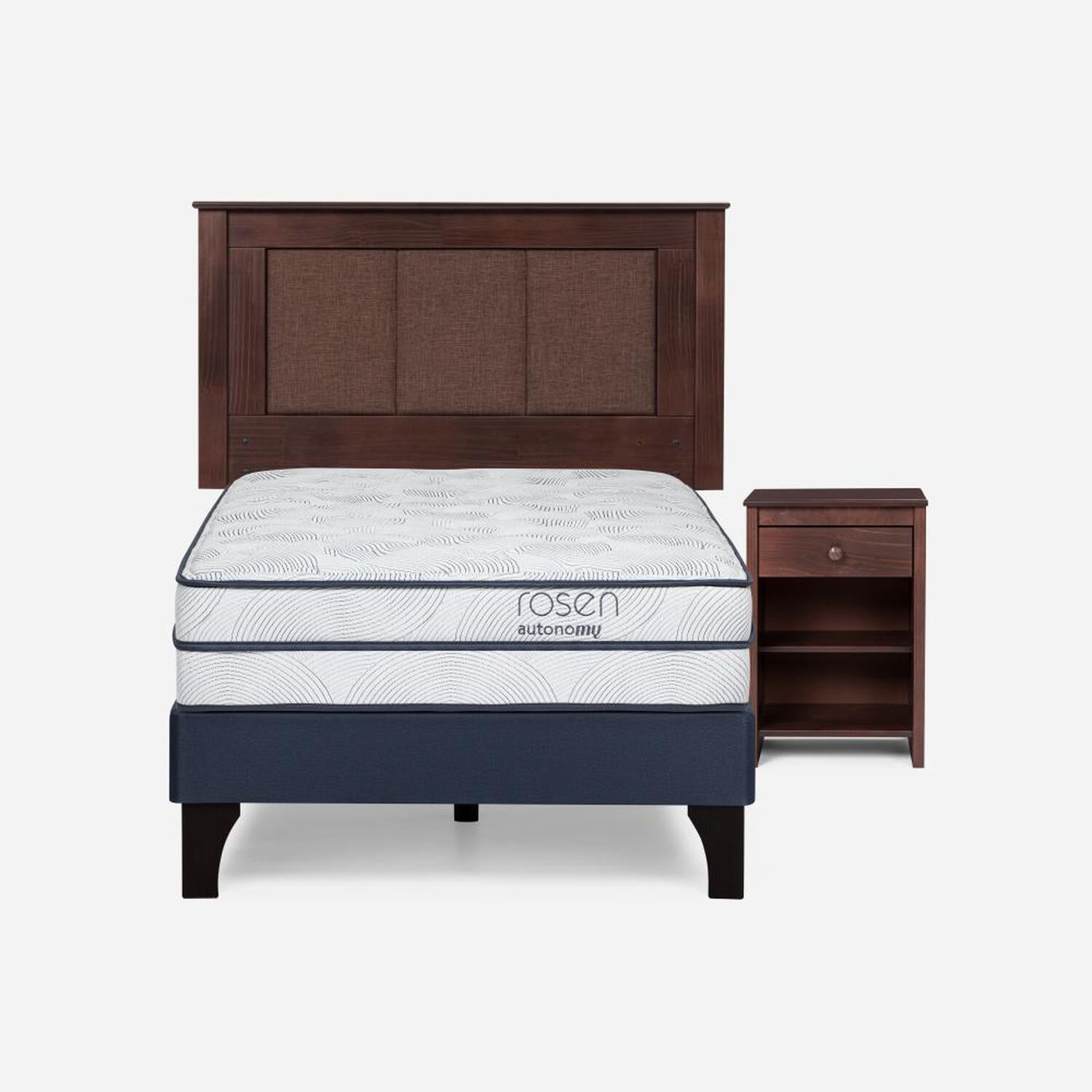 Cama Europea Rosen Autonomy Sky / 1.5 Plazas / Base Normal + Set De Maderas Rachel image number 0.0