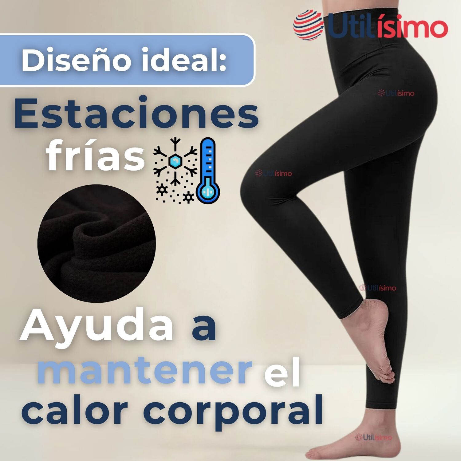 Calza Leggings Con Brillo Polar Tiro Alto Mujer image number 3.0