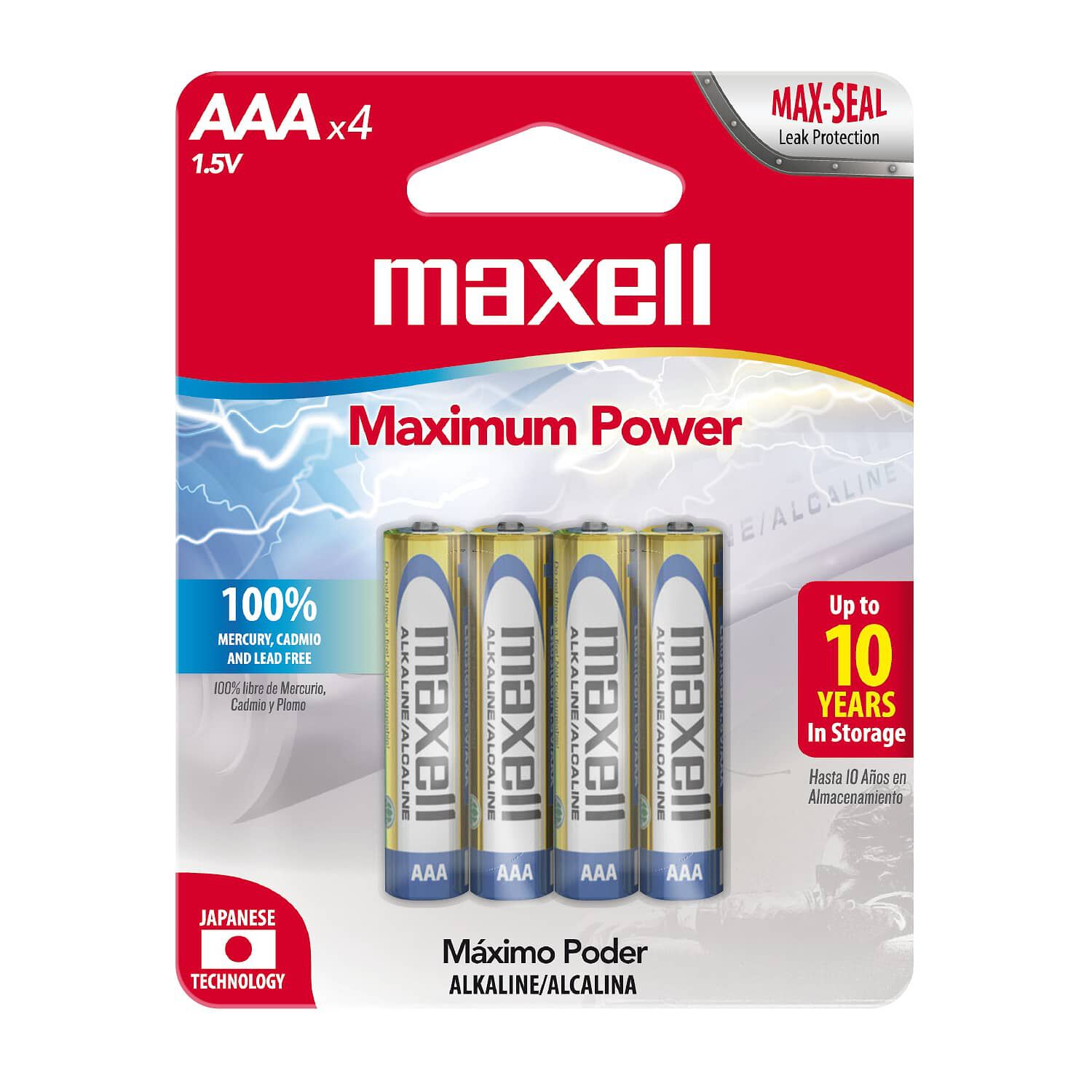 Pilas Alcalinas Maxell Tama&ntilde;o Aaa 4 Unidades image number 0.0