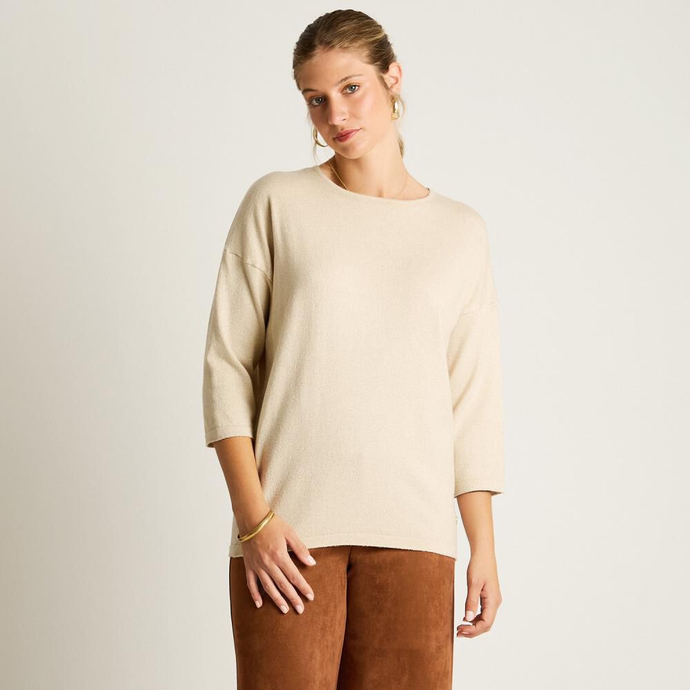 Sweater Manga Kimono Cuello Redondo Mujer Lorenzo Di Pontti image number 0.0