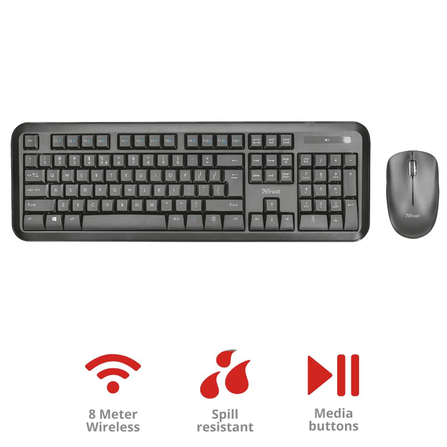 Kit Mouse Y Teclado Inalambrico Trust Nova Multiusos 2.4 Ghz image number 6.0