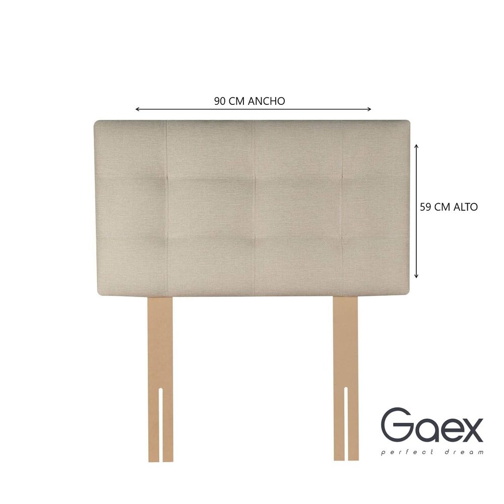 Cama Europea 1 Plaza 190 Respaldo Ginebra image number 1.0