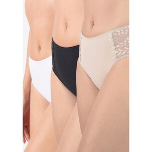 Pack 3x Pantaleta Algod&oacute;n P314186-bla Kayser