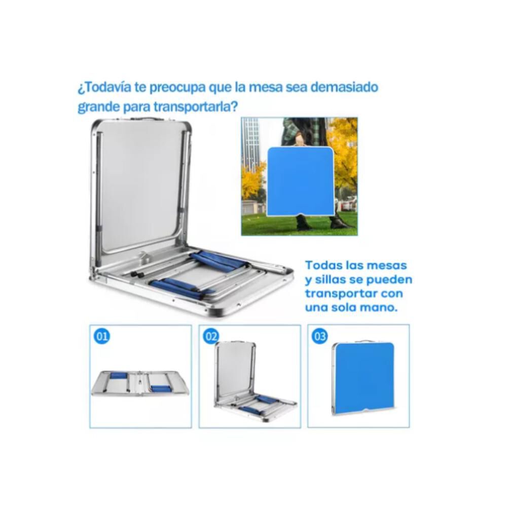 Mesa Plegable Portátil 4 Sillas De Aleación Aluminio Camping image number 3.0