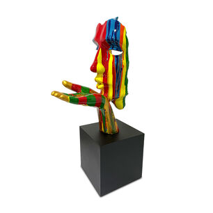Adorno Deco Escultura Rostro Abstracto Blowing Kisses 55 Cm