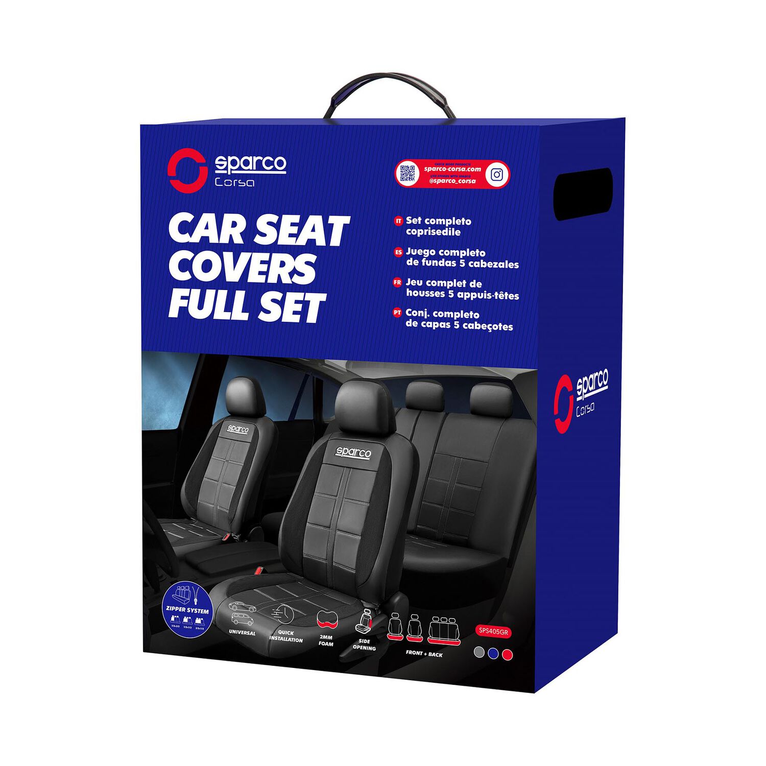 Fundas Cubreasiento Sparco Ecocuero Negro Universales image number 2.0