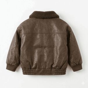 Chaqueta Aviador Ni&ntilde;o Cuero Sint&eacute;tico Forrada Invierno