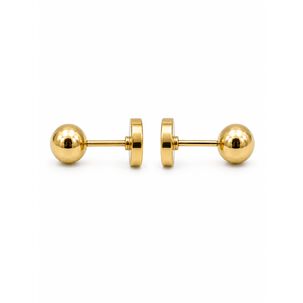 Aros Abridores Bolita 5mm N5 Oro 14k Beb&eacute; Hipoalerg&eacute;nico Dorado