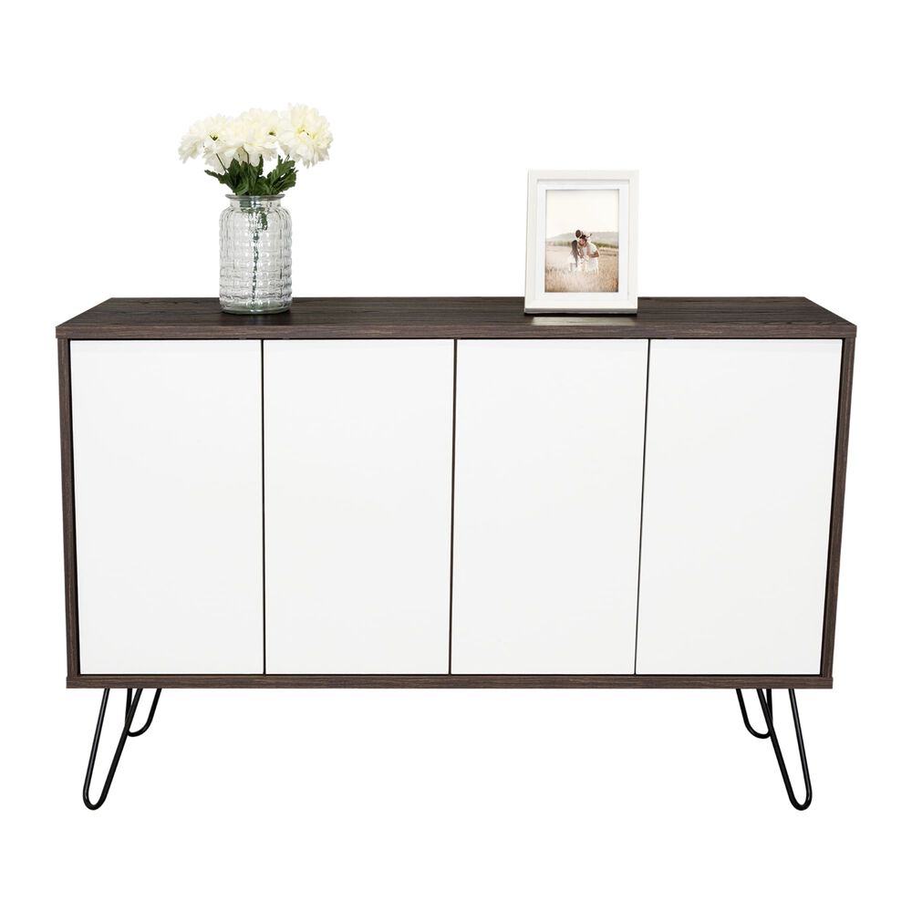 Arrimo Con 4 Puertas Y 4 Repisas Fm-001b Blanco Y Caf&eacute; Oscuro image number 4.0