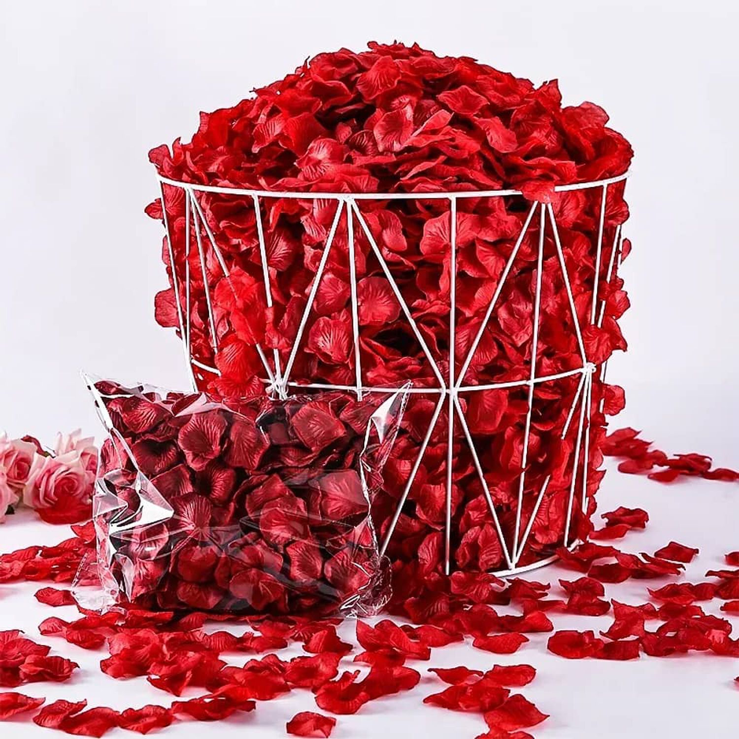 Pack 2000 Petalos Rosas Decorativa Rom&aacute;ntica Rojo O Rosado image number 2.0