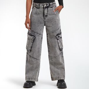 Jeans Cargo Tiro Medio Regular Mujer Rolly Go