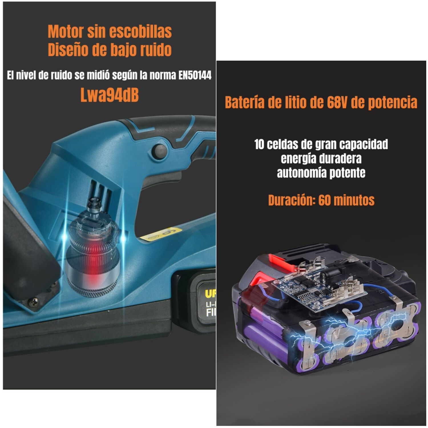 Cortasetos El&eacute;ctrico Inal&aacute;mbrico 18" 800w Con 2 Bater&iacute;as F03 image number 3.0